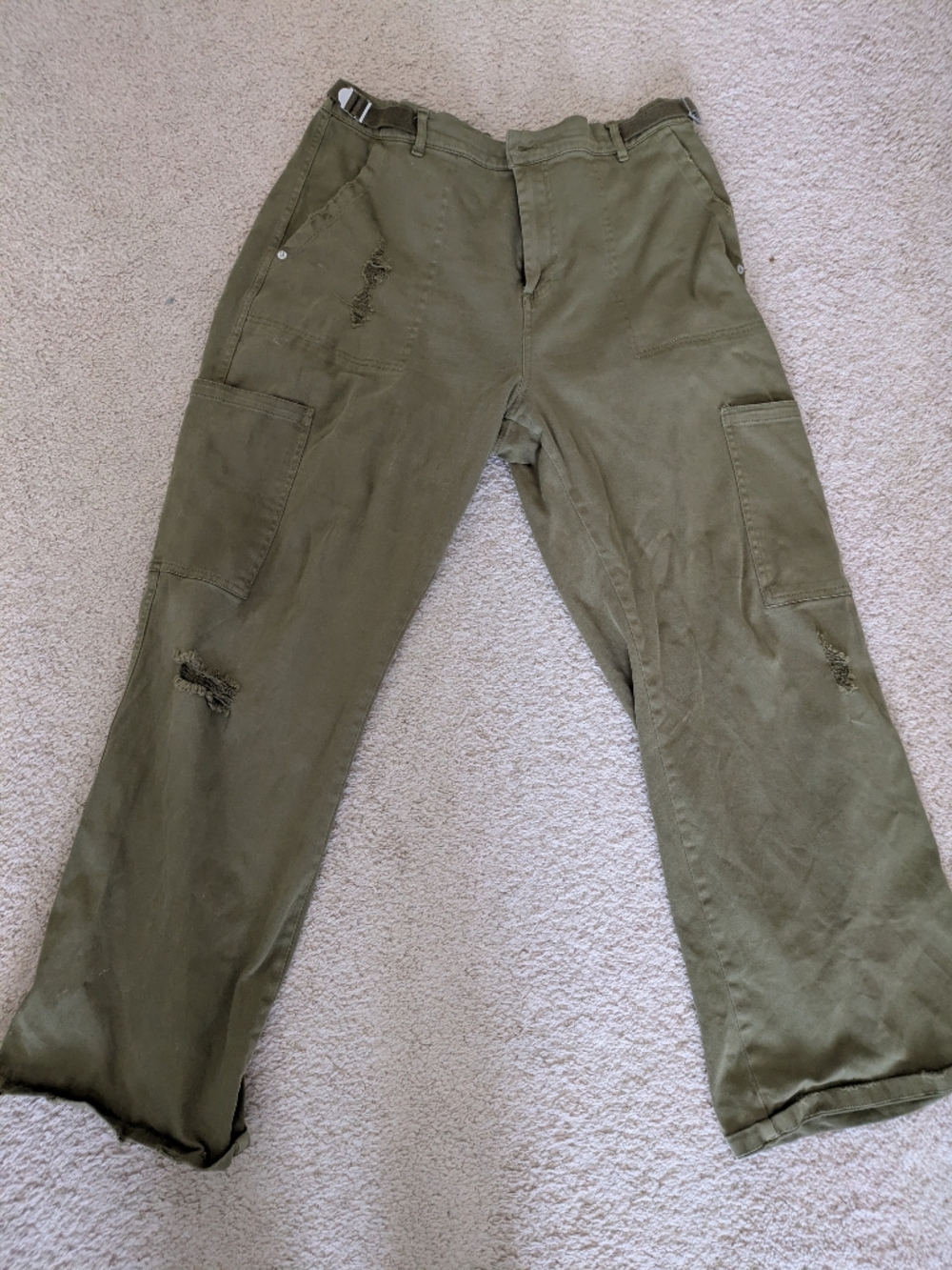 Ultra Flirt Women's Cargo Pants with Distressed Details XL
